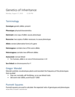 Genetics of Inheritance