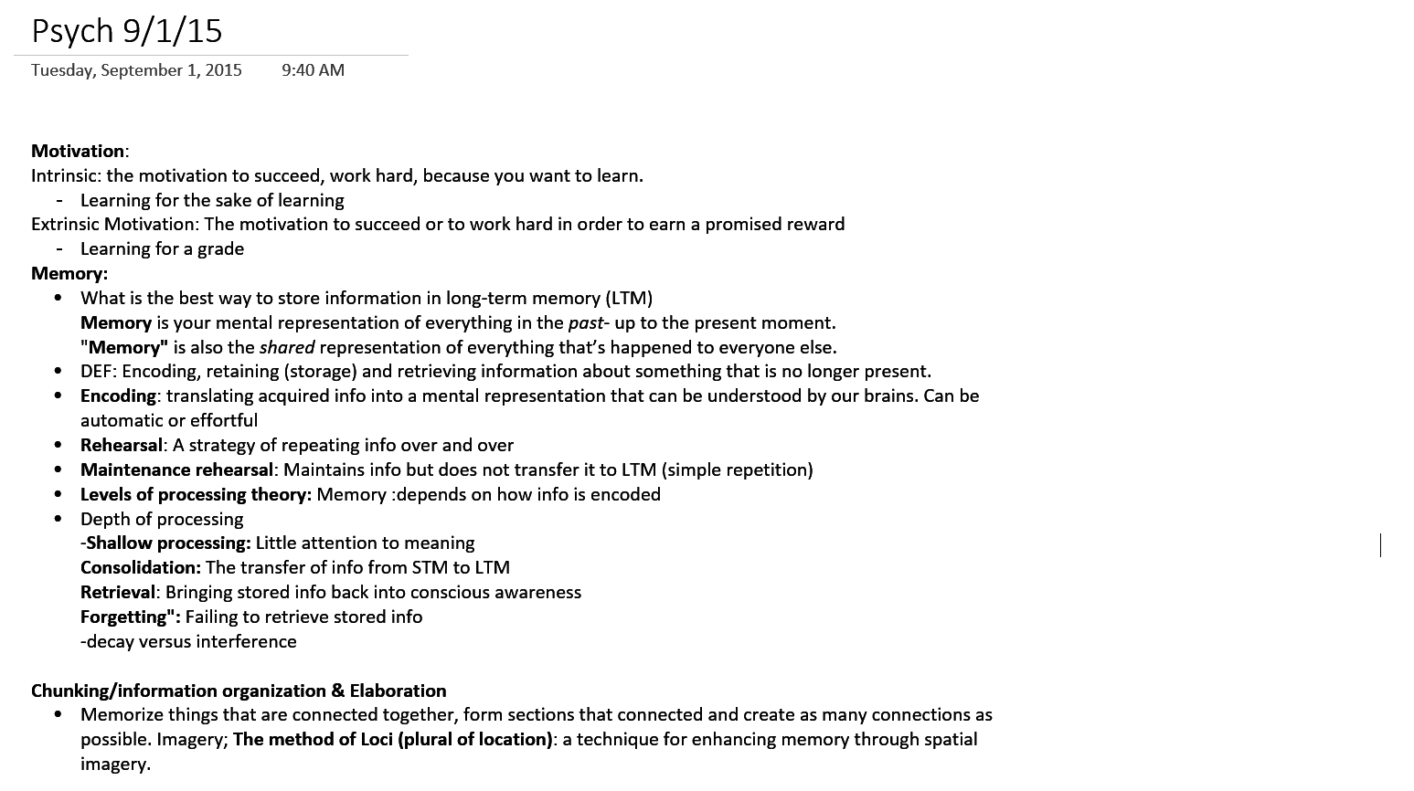General Psych Week 2 of notes & Chapter 2