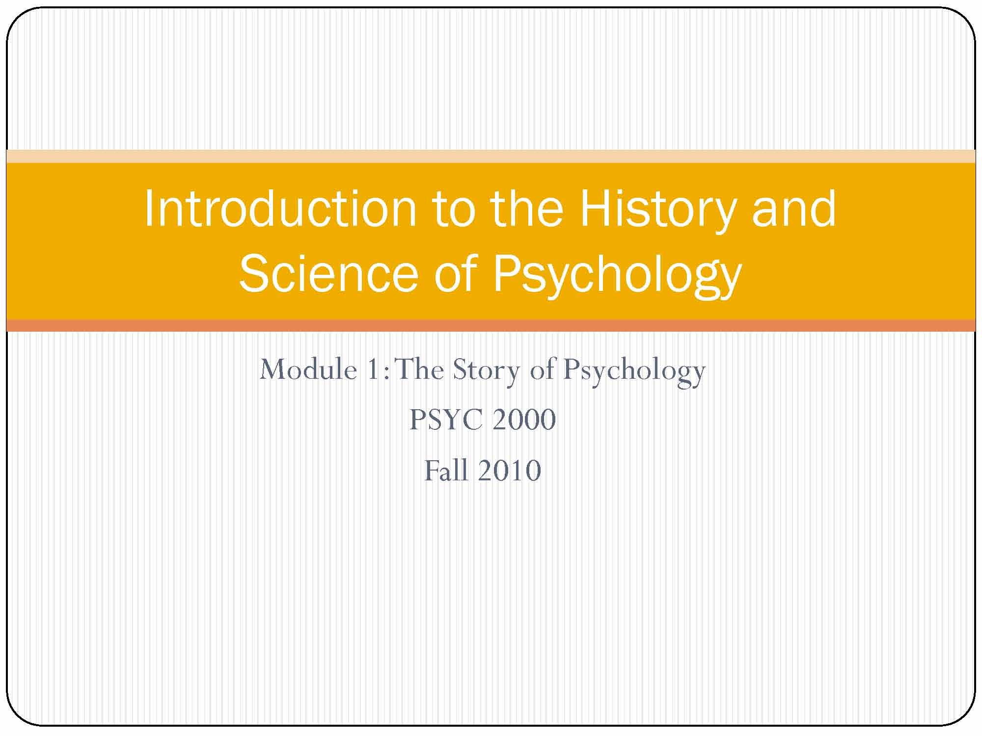 INTR TO PSYC