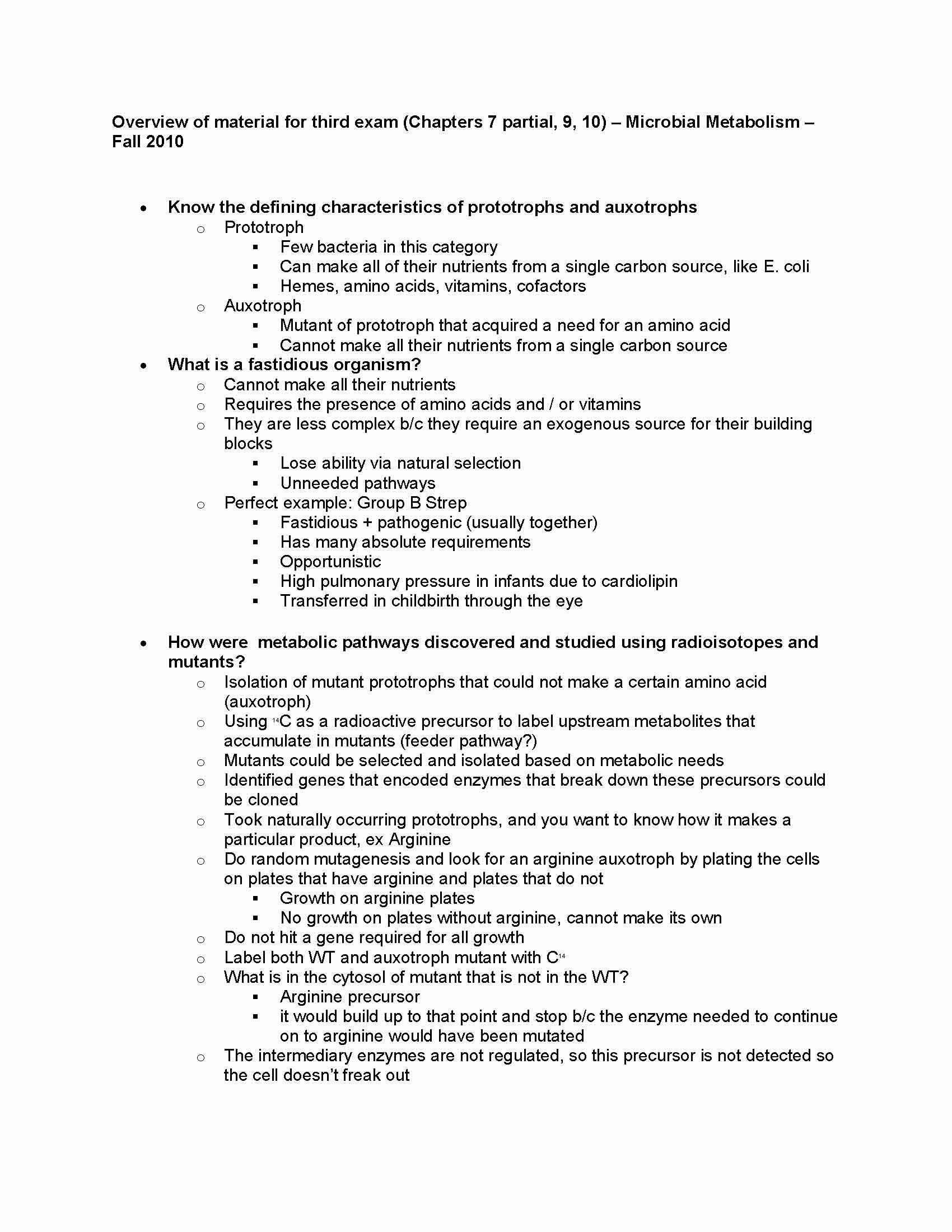 Microbial Metabolism