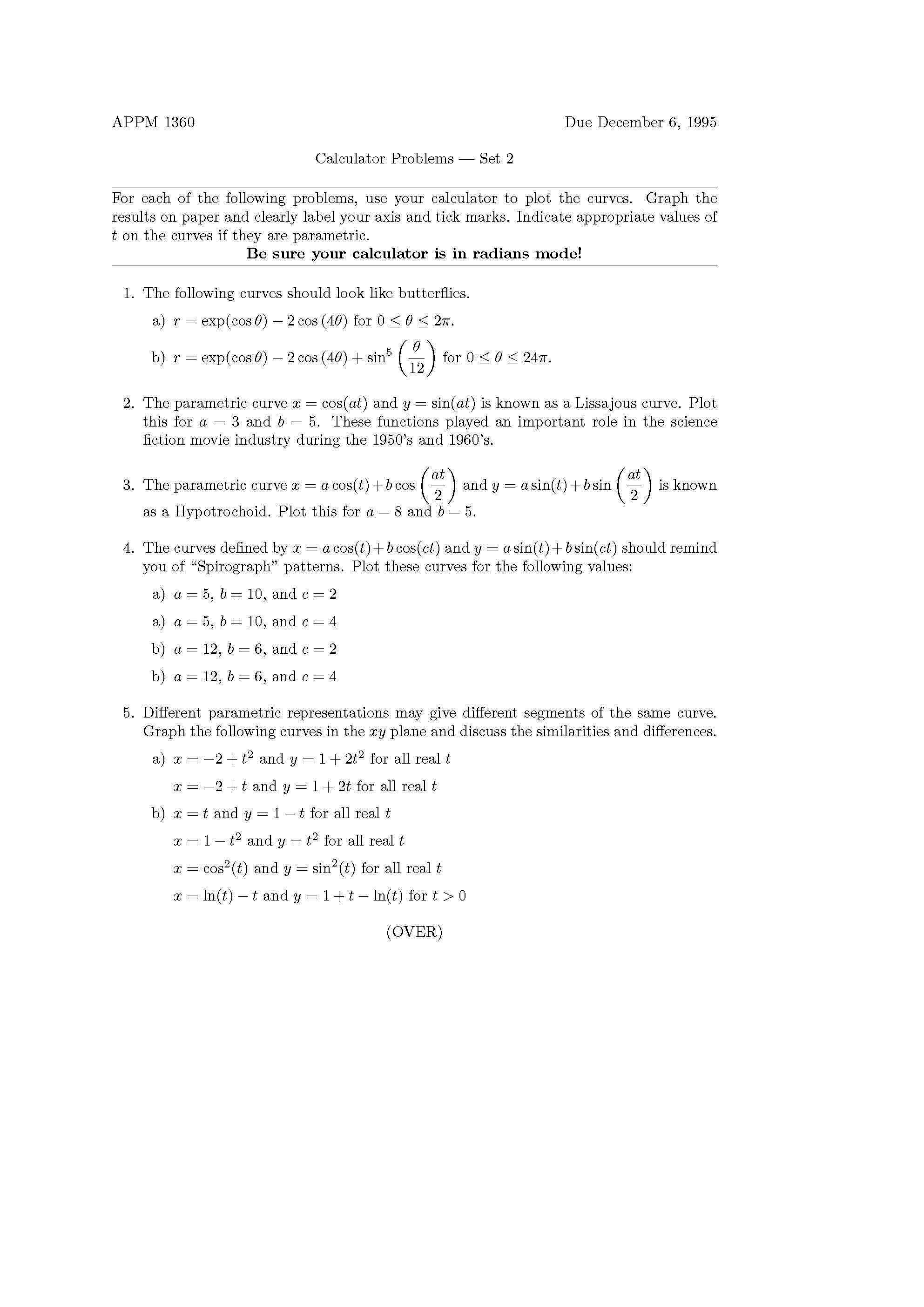 CALCULUS 2 FOR ENGINEERS