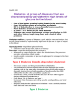 Diabetes Notes