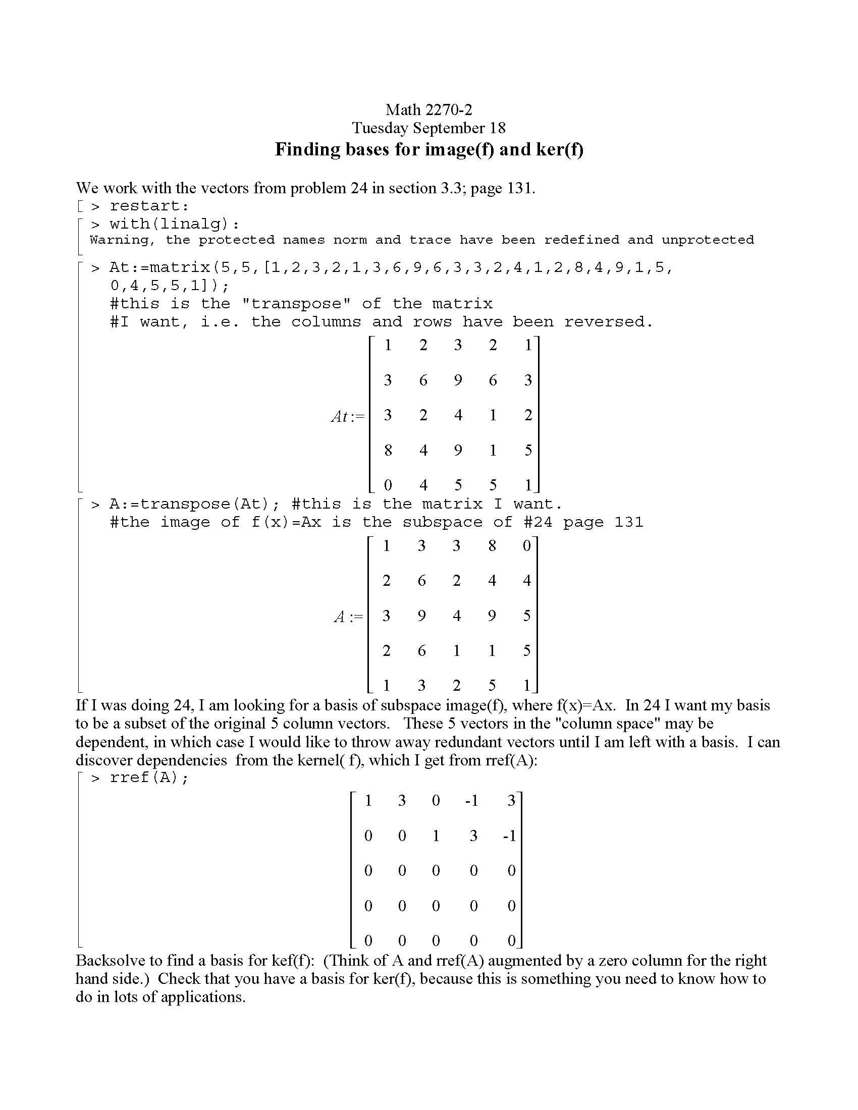 Linear Algebra