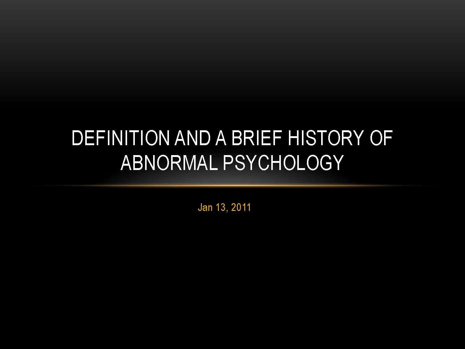 AbnormalPsychology