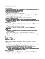 Chemistry Lectures 1 & 2