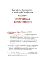 Handout 5 - Enzyme Inhibition & Targeting