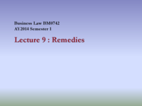 Lecture 9 notes on Business Law 