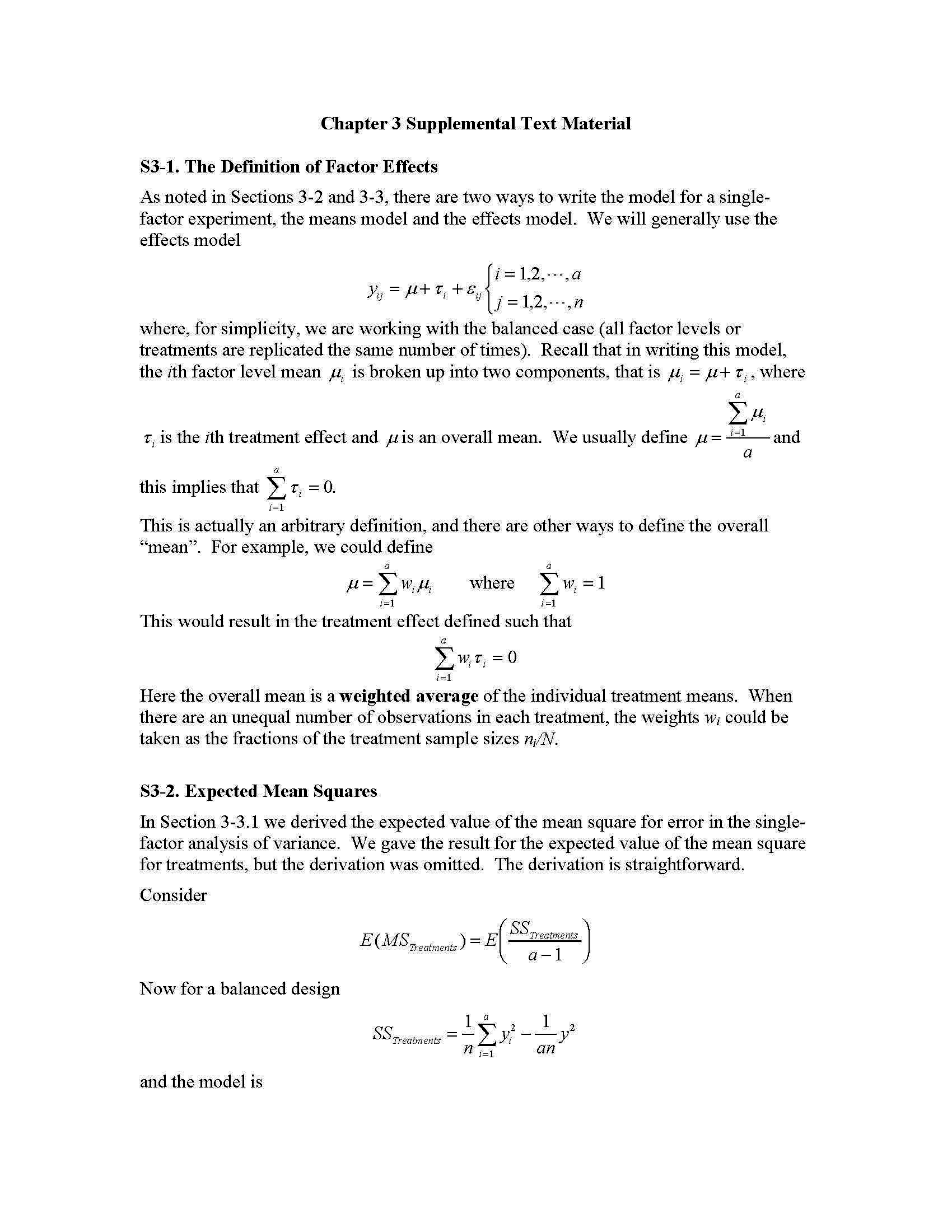 Introductory Design & Analysis