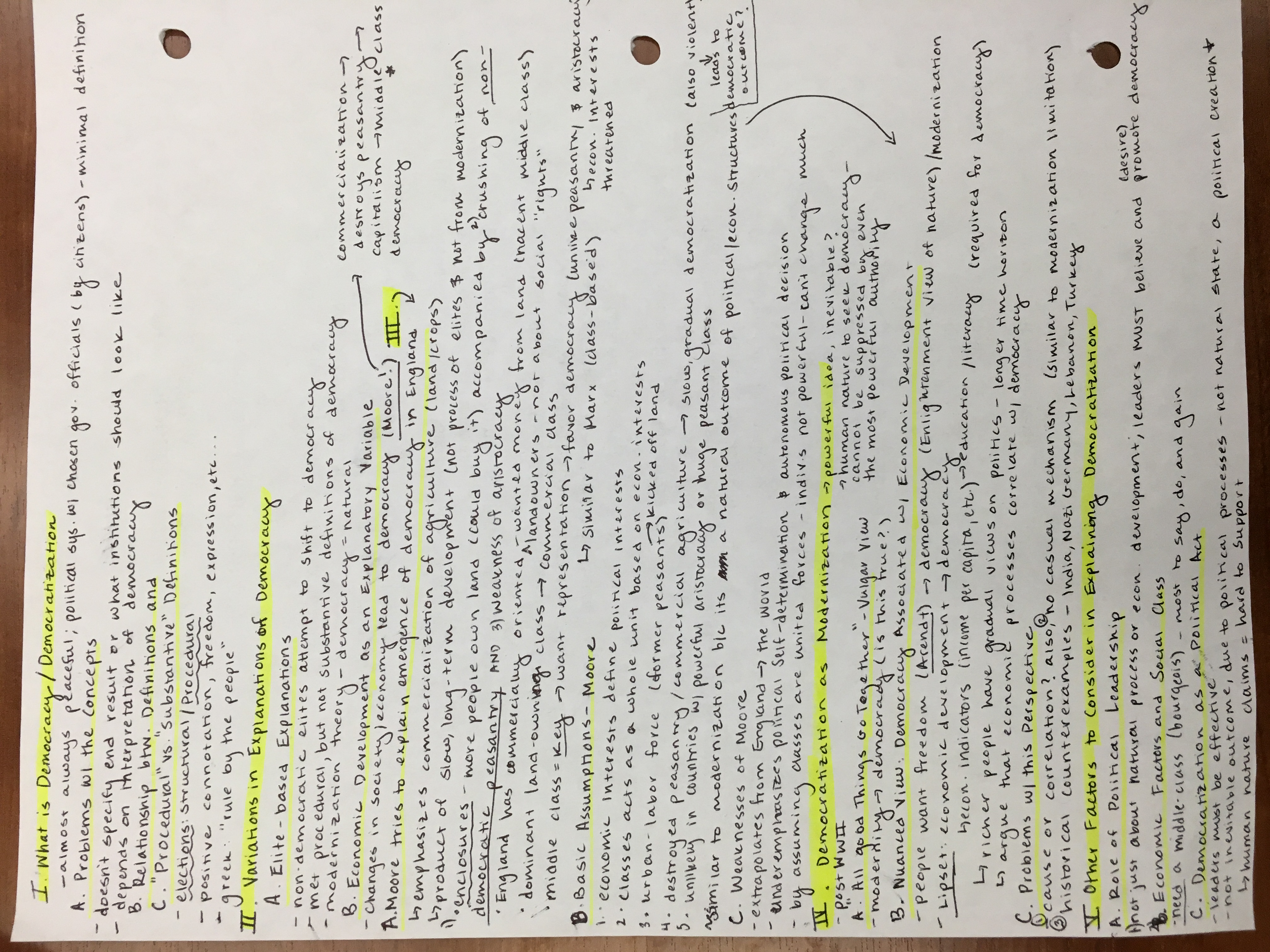 Class 12 Lecture Notes (Democratization)