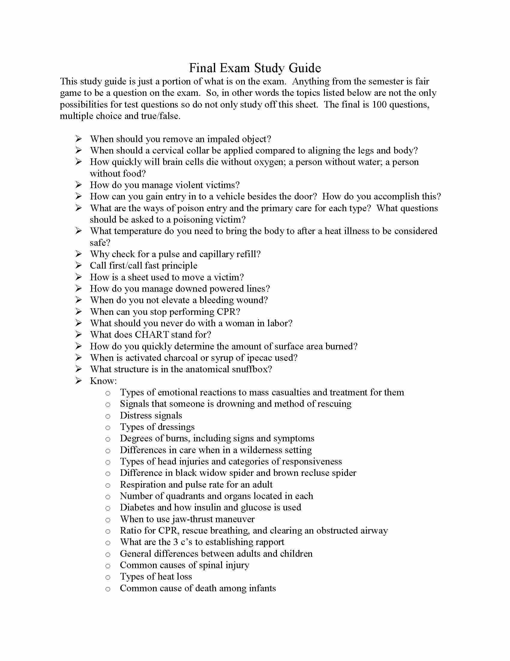 First Aid and Personal Safety