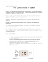Chapter 2- The Components of Matter 