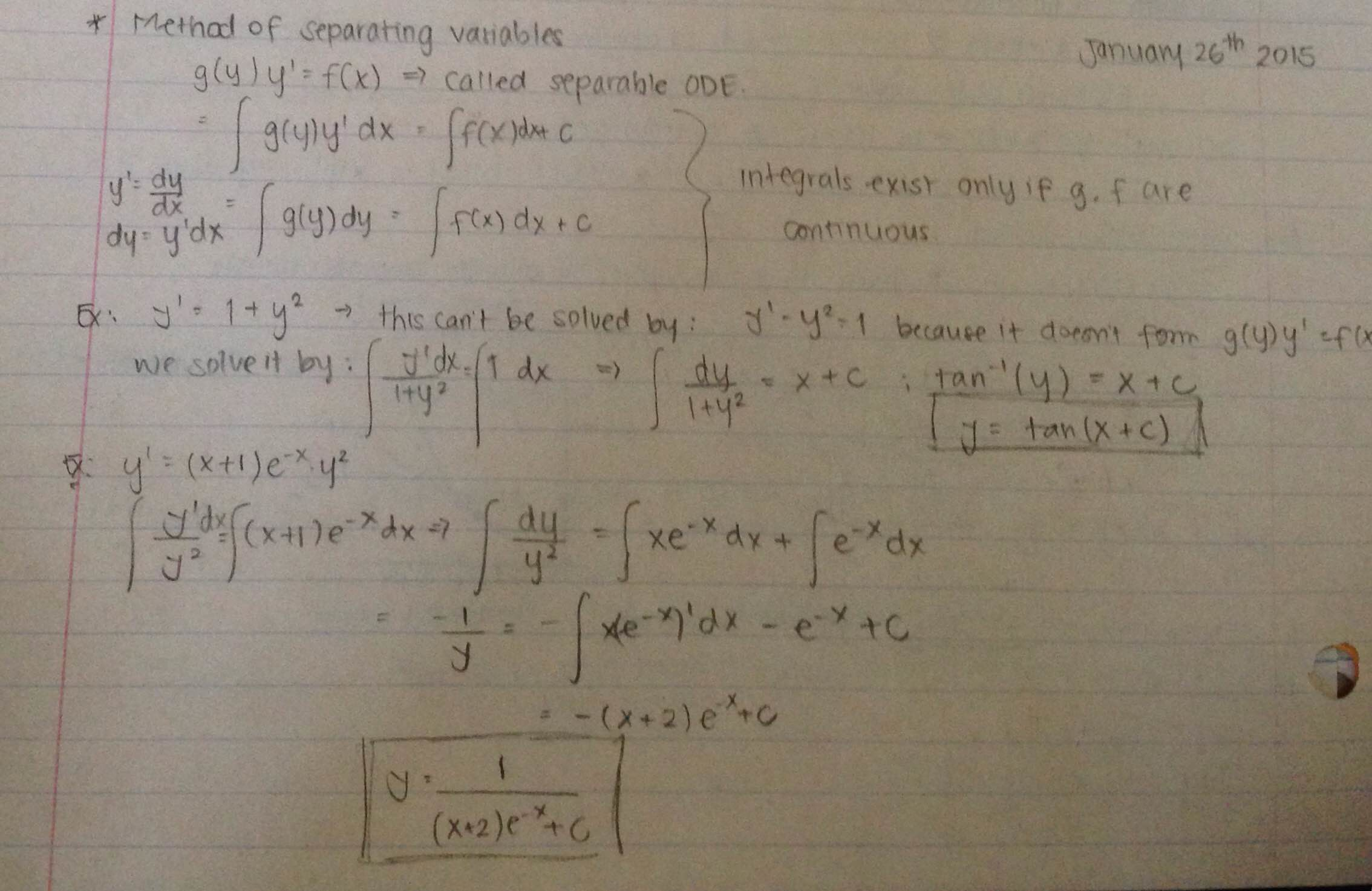 First order ODE and Exact ODE