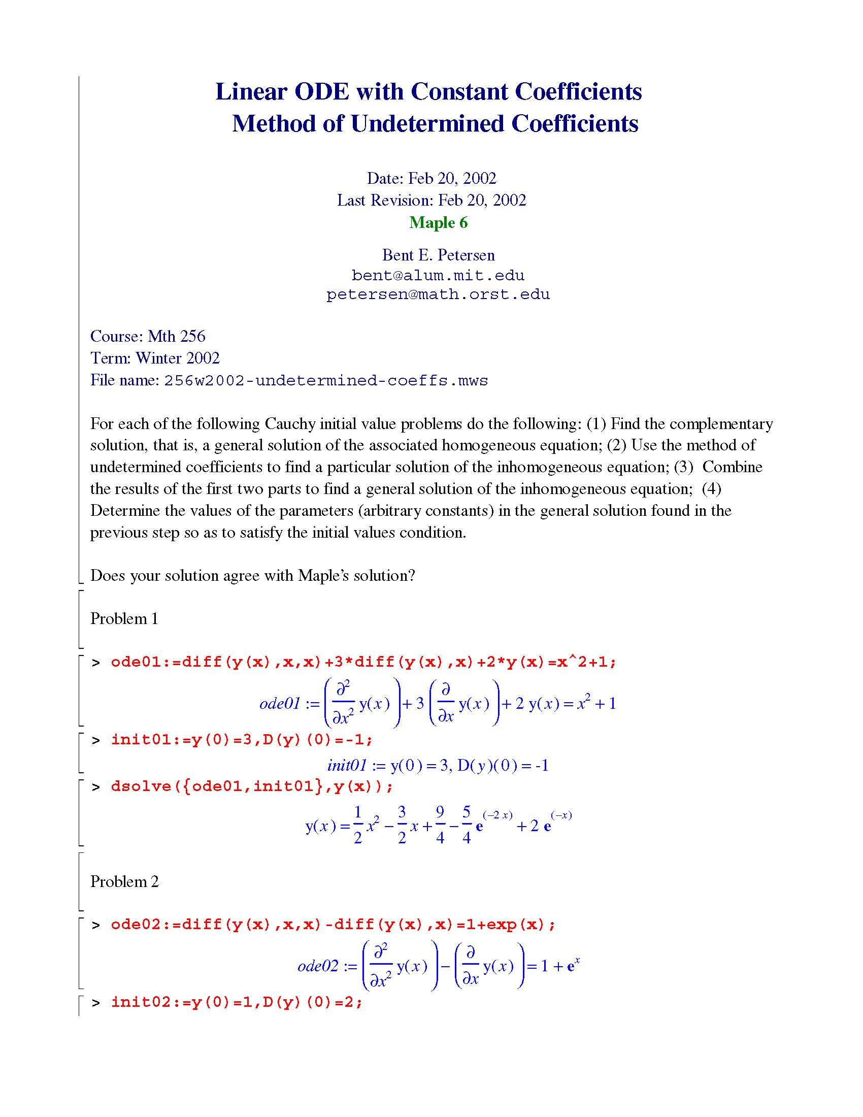 APPLIED DIFFERENTIAL EQUATIONS