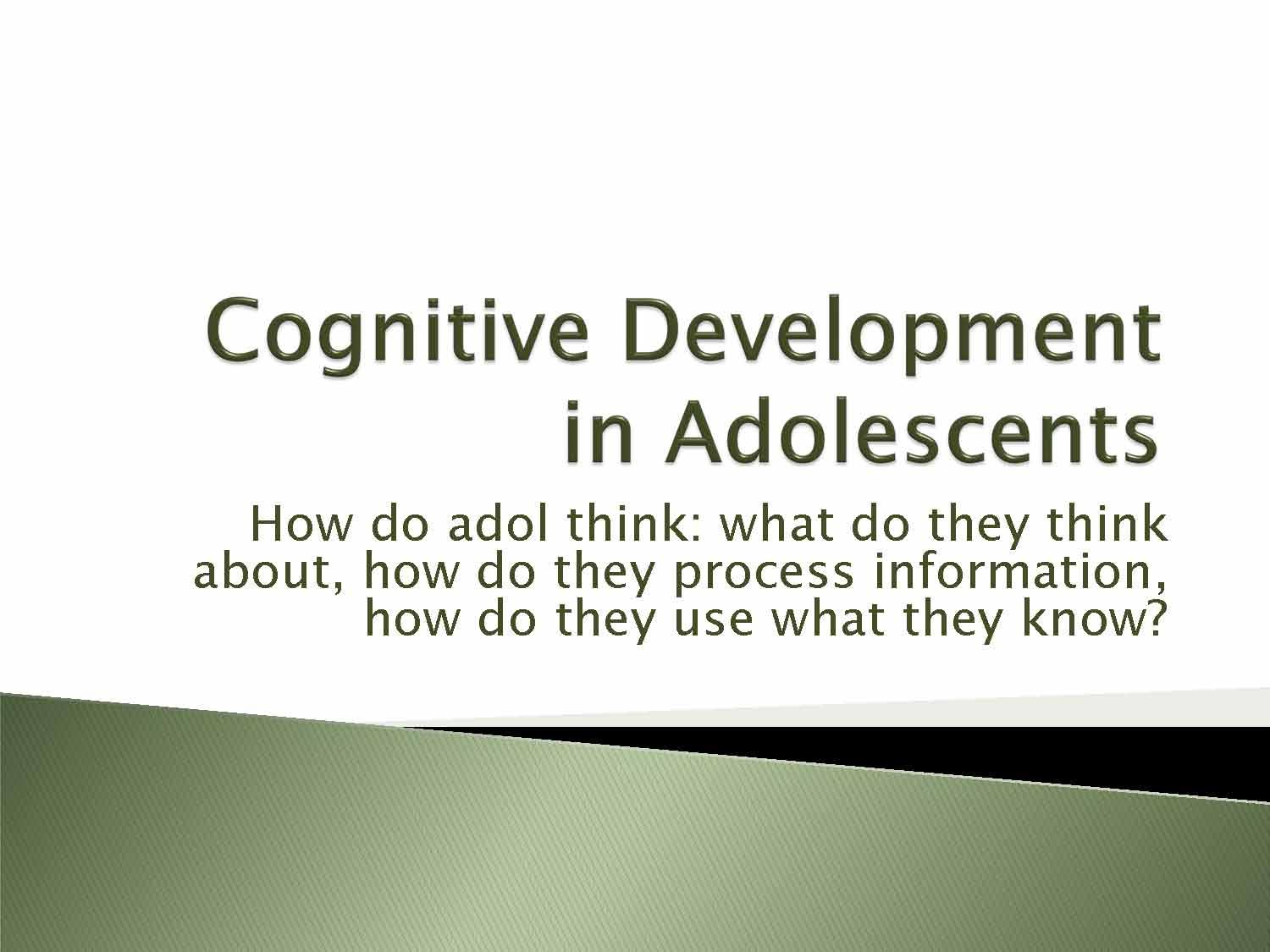Adolescent Psychology