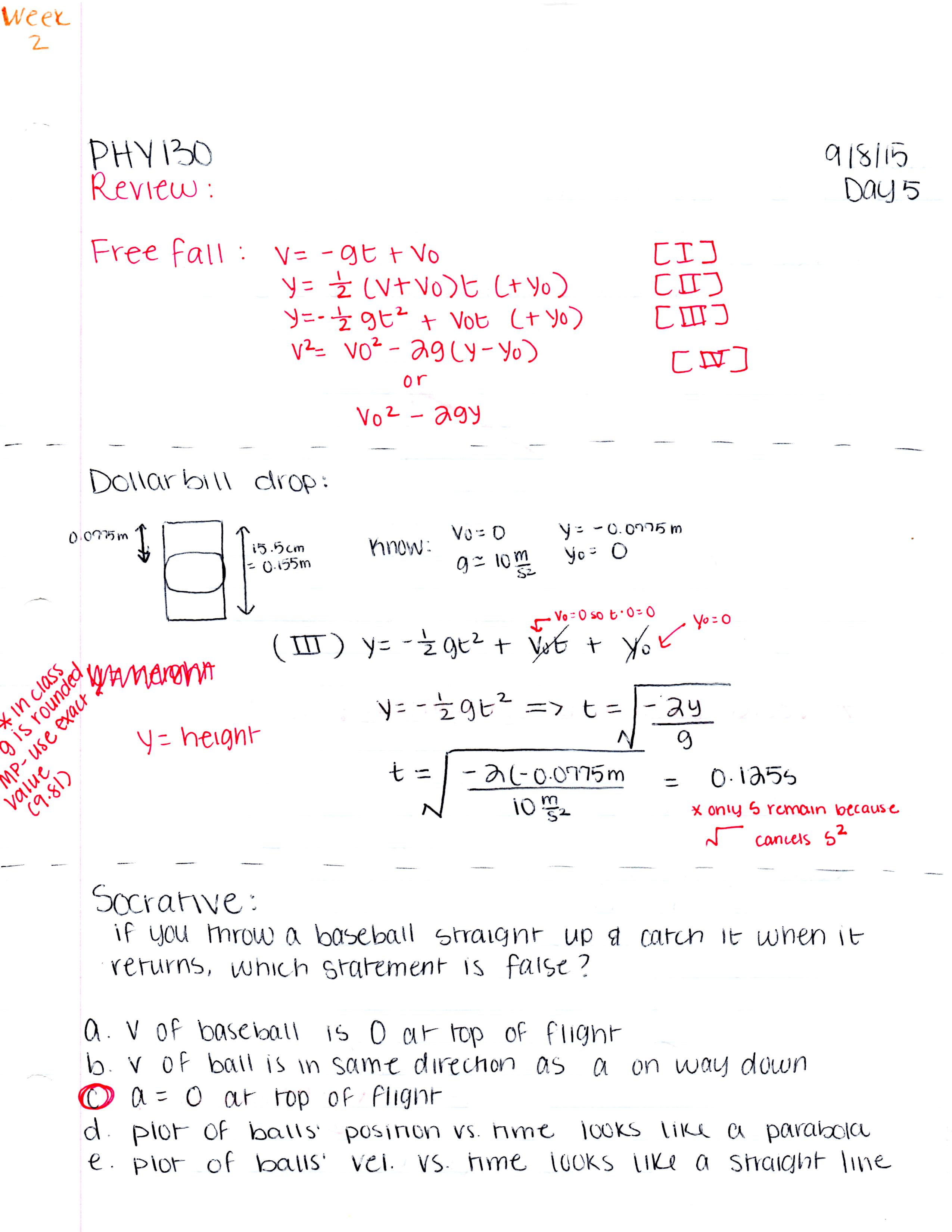 PHY130 Notes Week 2!!