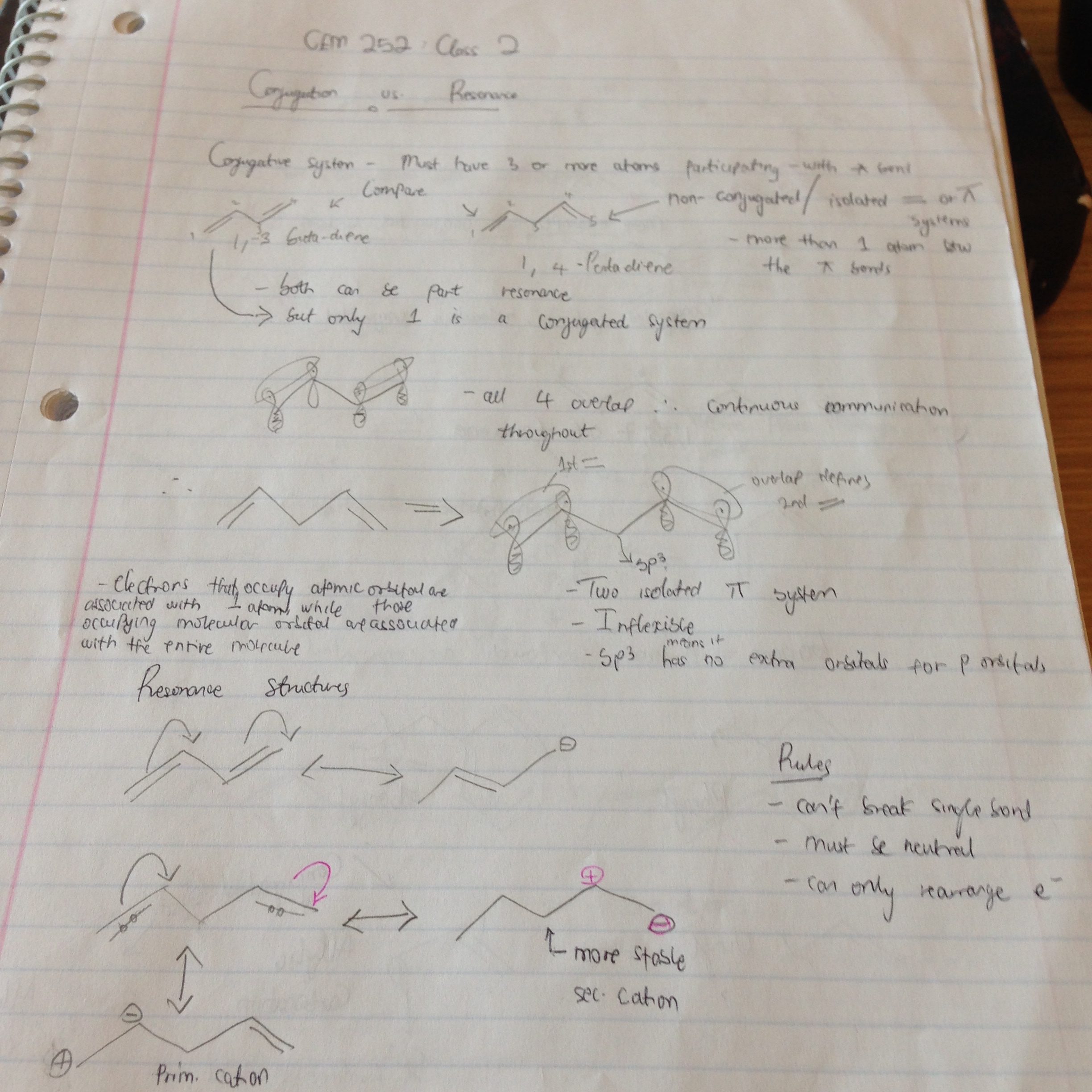 Conjugated systems, aromatic compounds, and alcohols