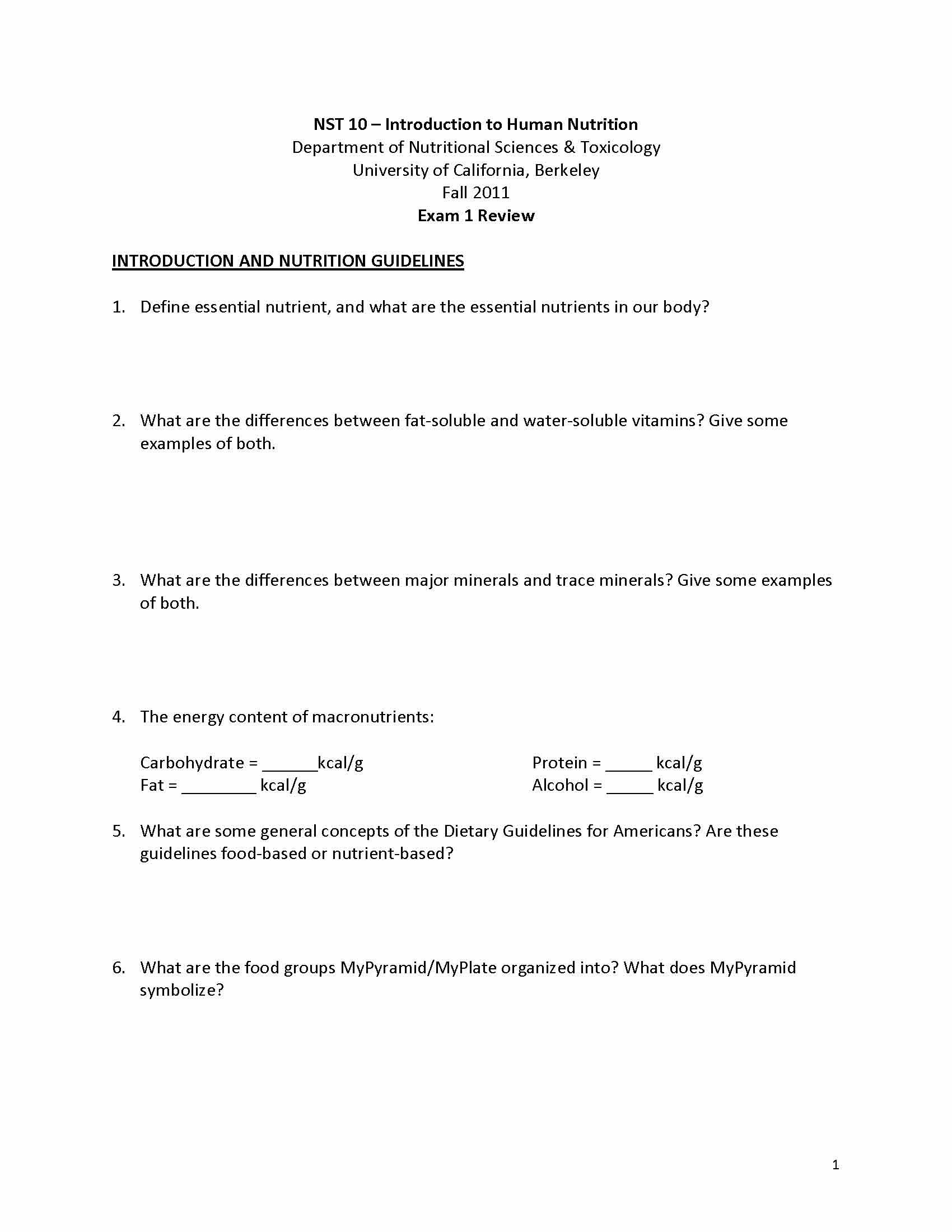 Introduction to Human Nutrition