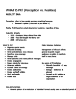 What is Public Relations? (August 24th and 26th)