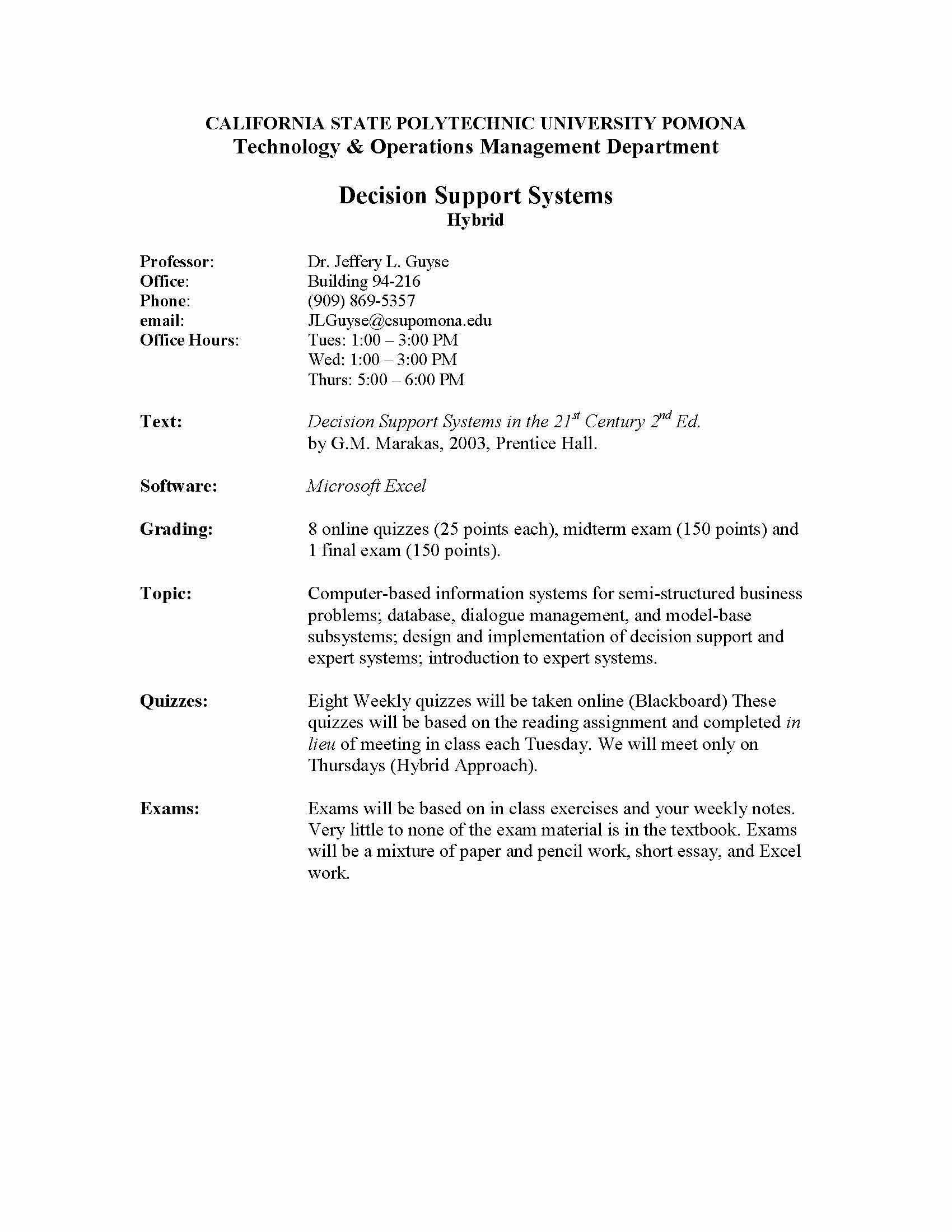 Decision Support and Expert Systems