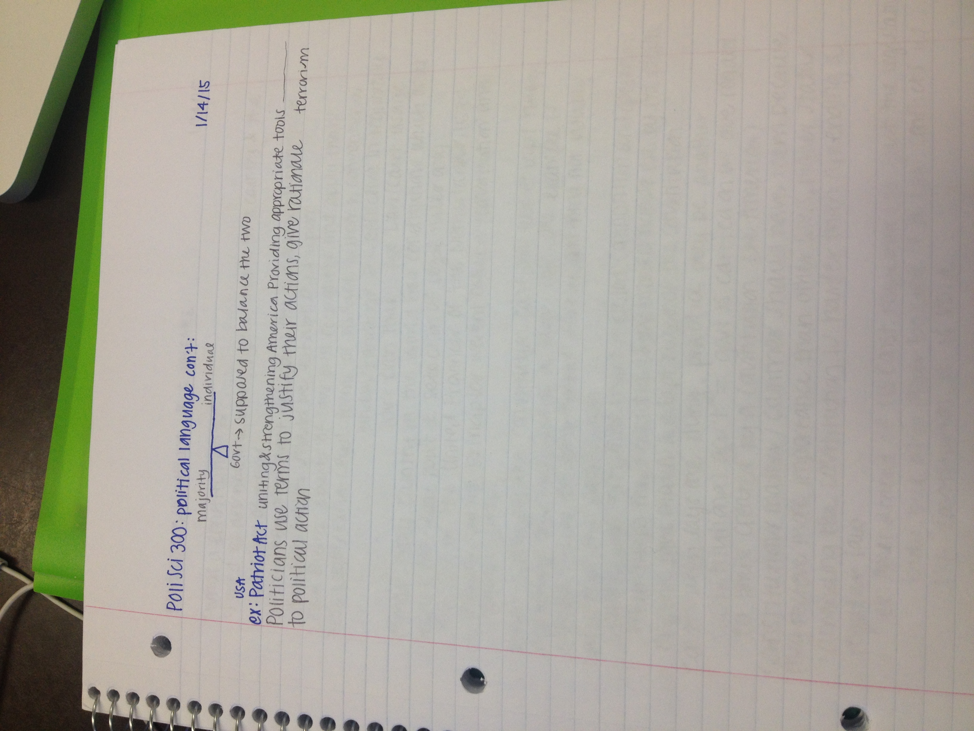 Lecture Notes from 1/14 and 1/16