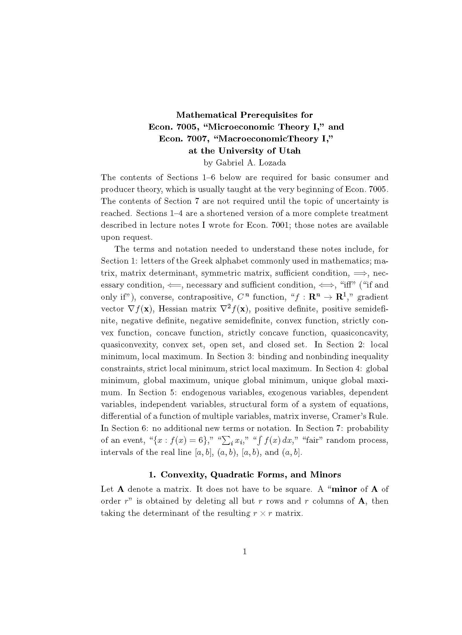 Microecon Theory I