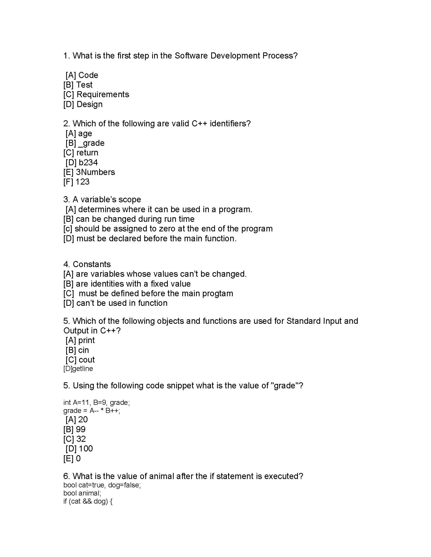 INTRO TO PROGRAMMING USING C++