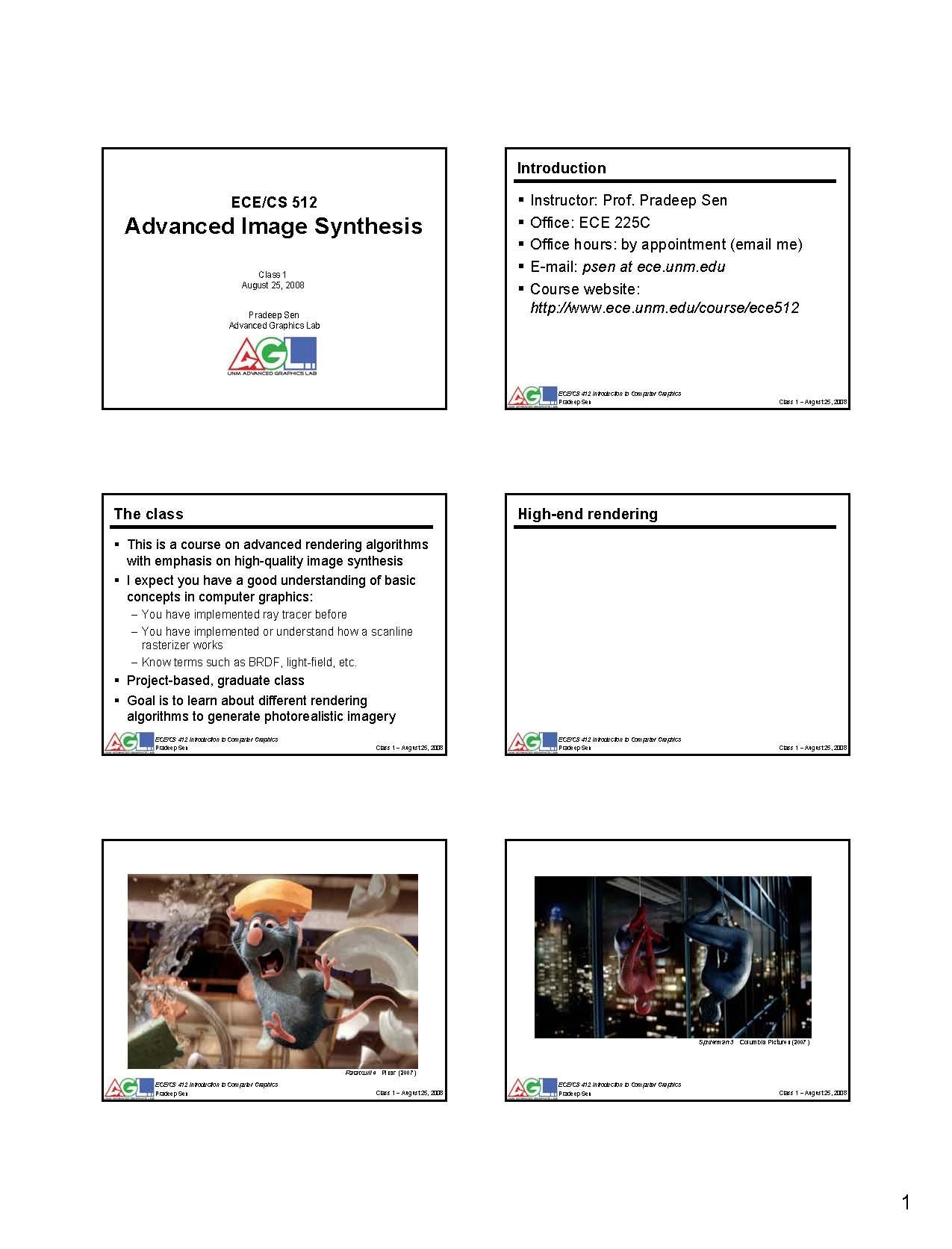 Advanced Image Synthesis