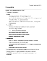 Comparitive - How do legitimacy and stability differ?