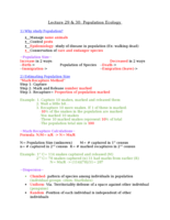 Bio Lecture 29 + 30: Population Ecology 