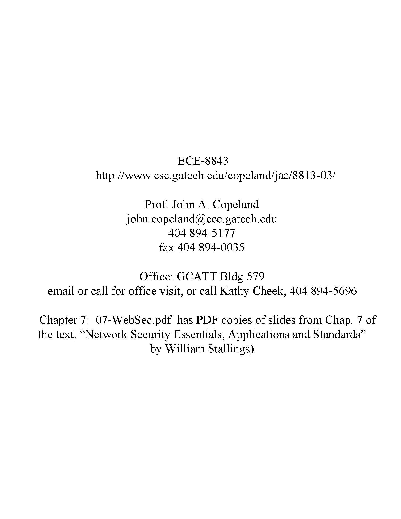 Special Topics