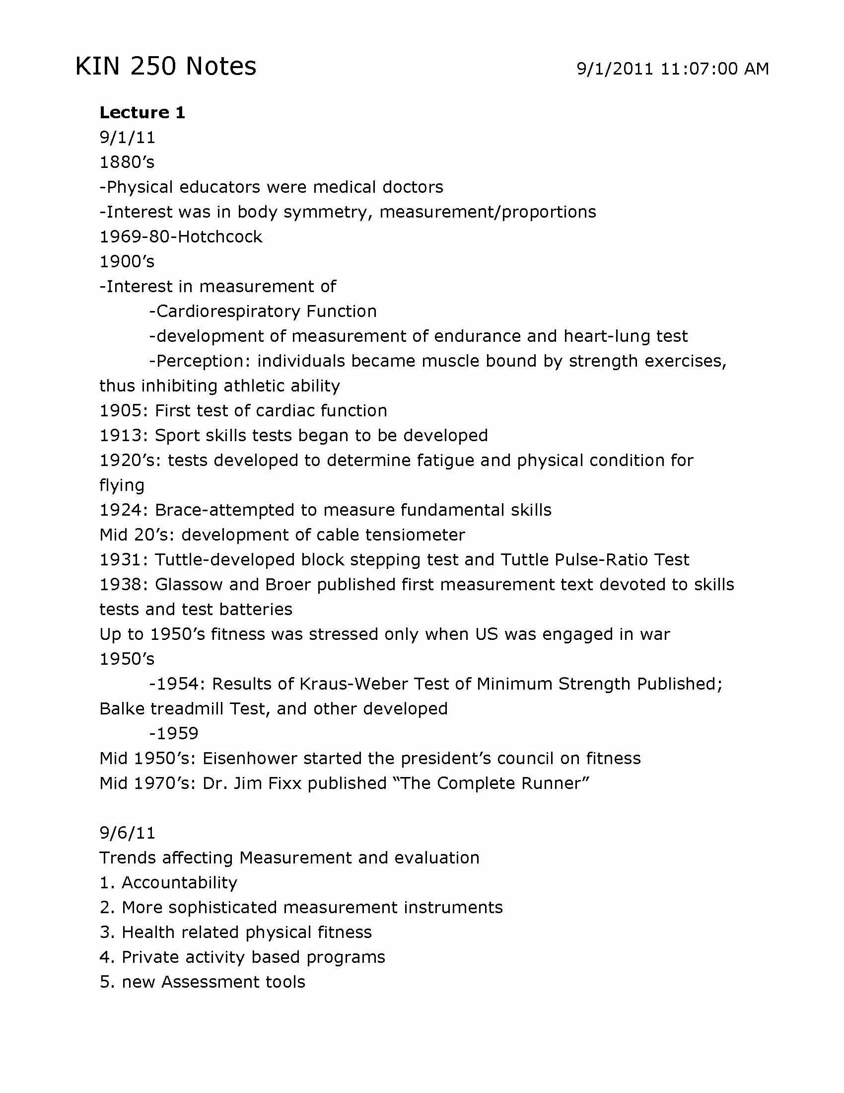 Measurement in Kinesiology