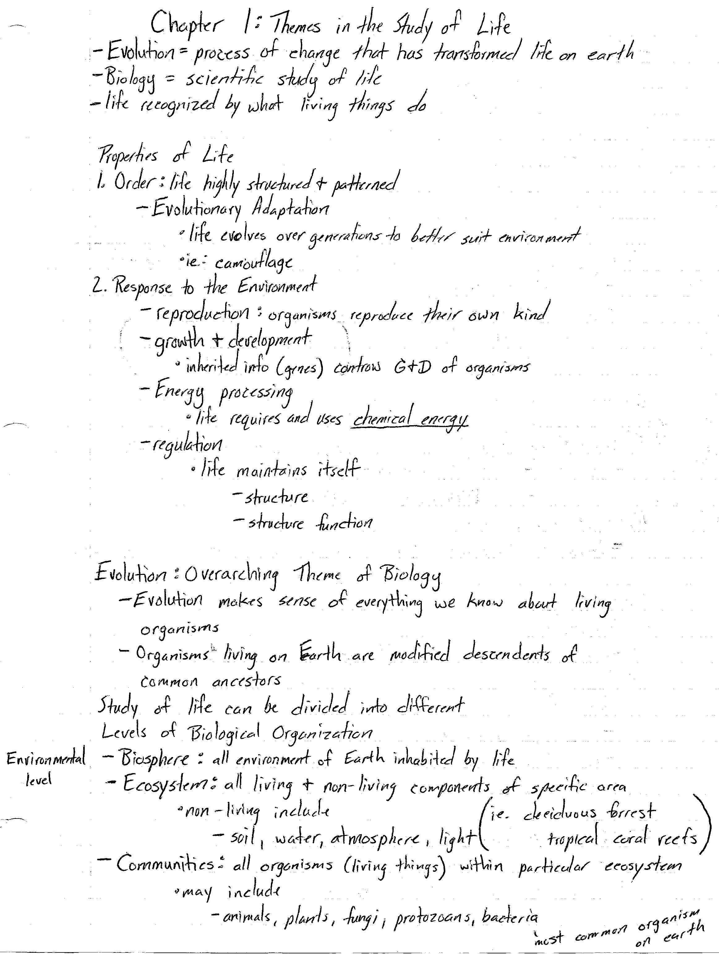 Principles of Biology I