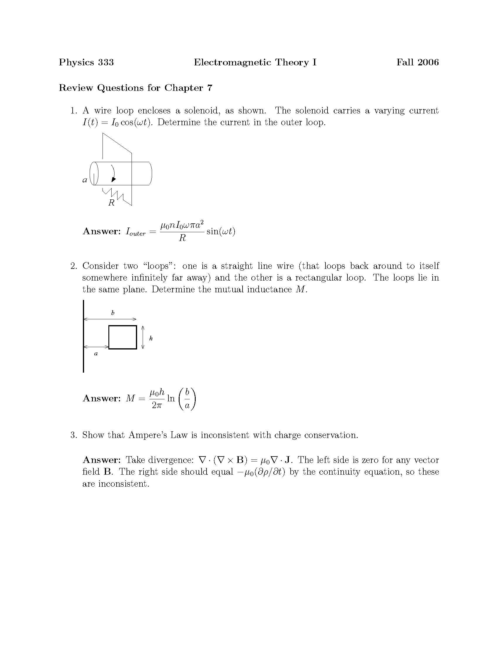 Electromagnetic Theory I