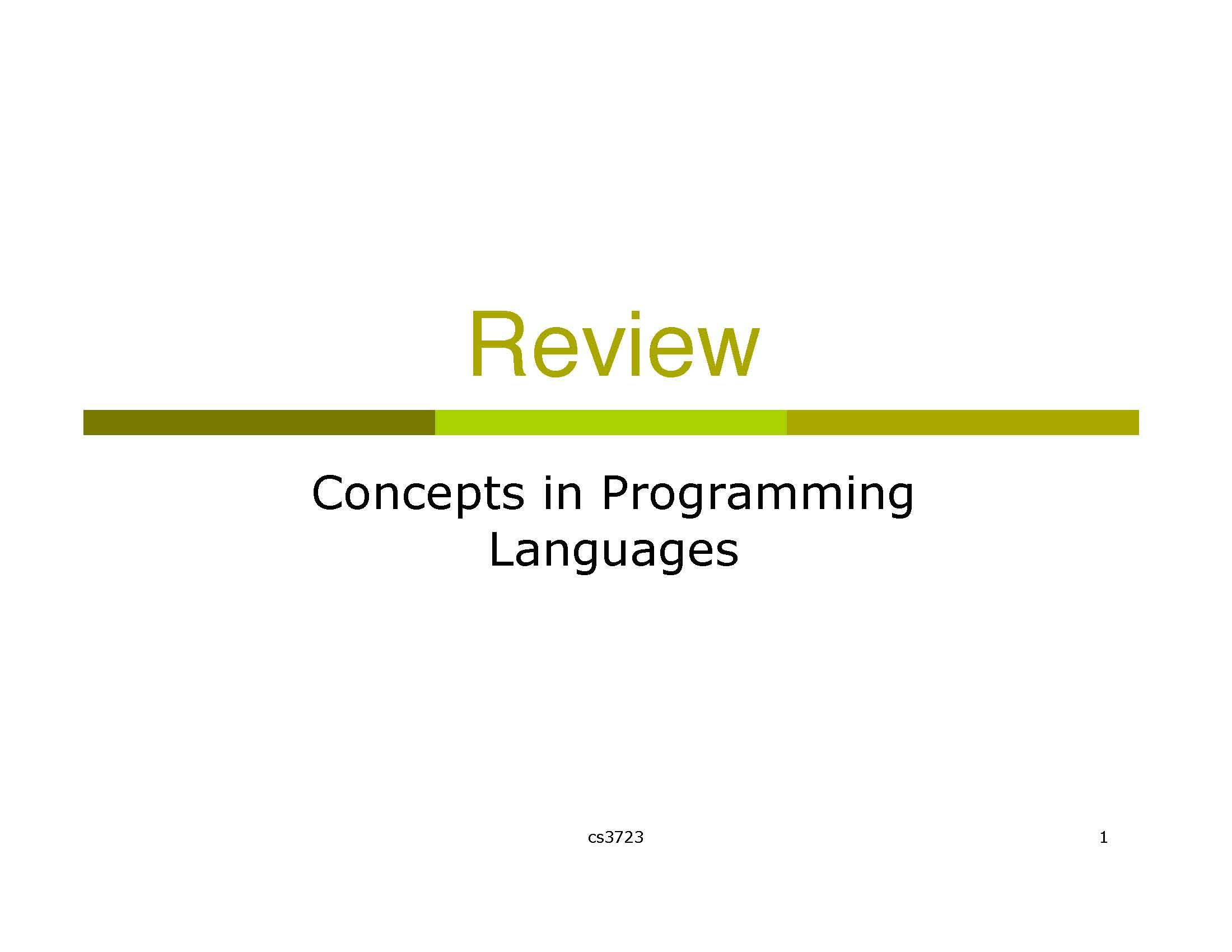 Programming Languages