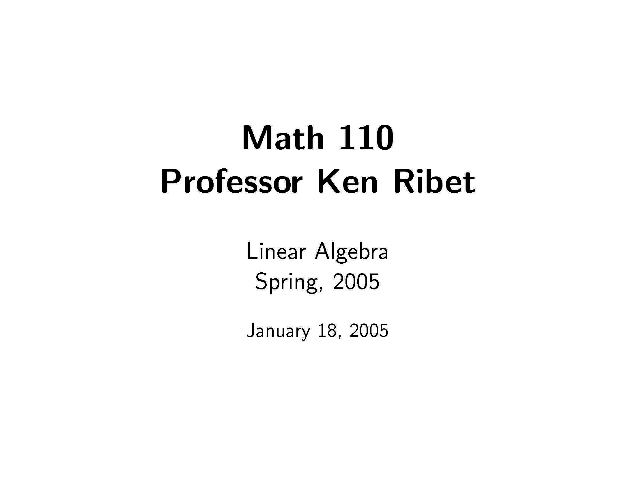 Linear Algebra