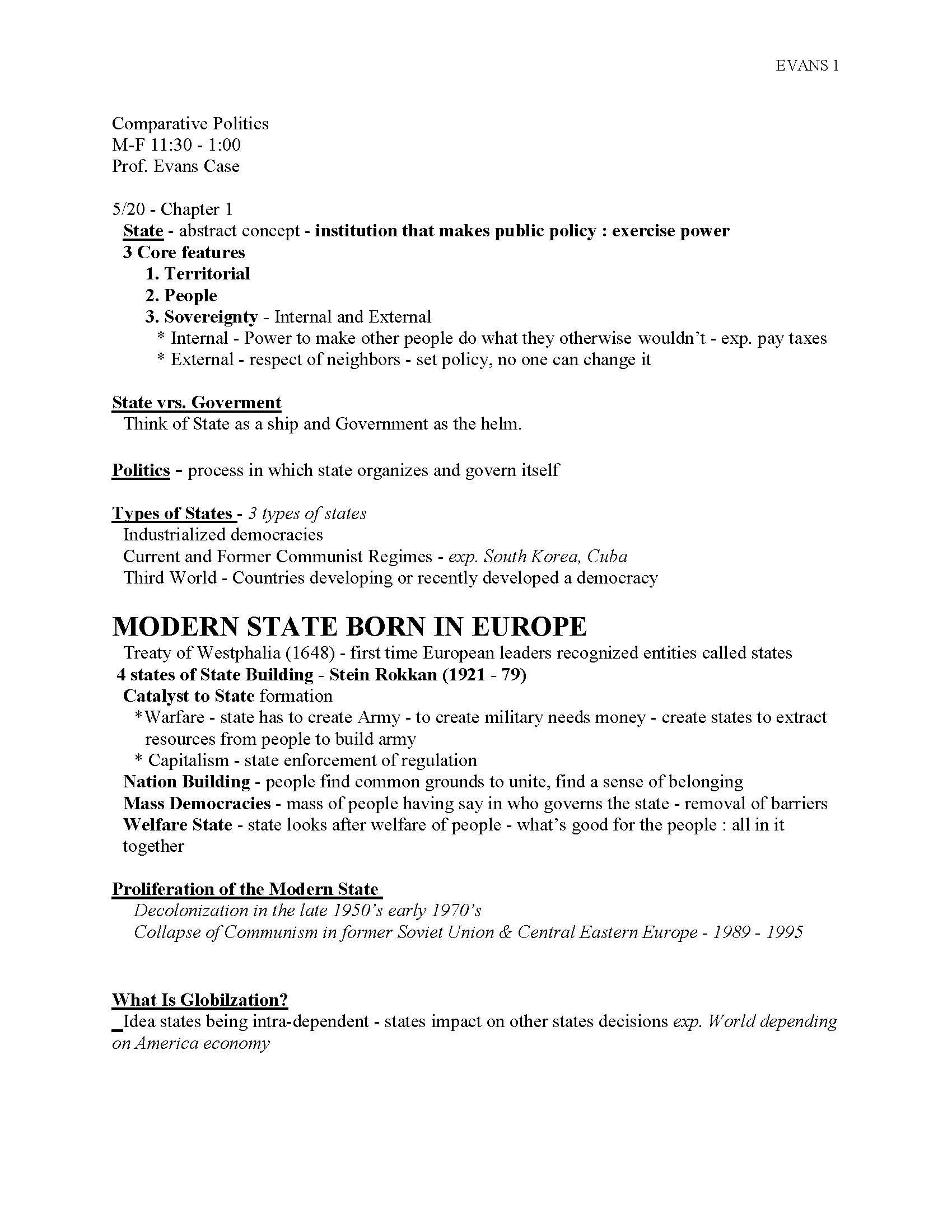 Introduction to Comparative Government and Politics