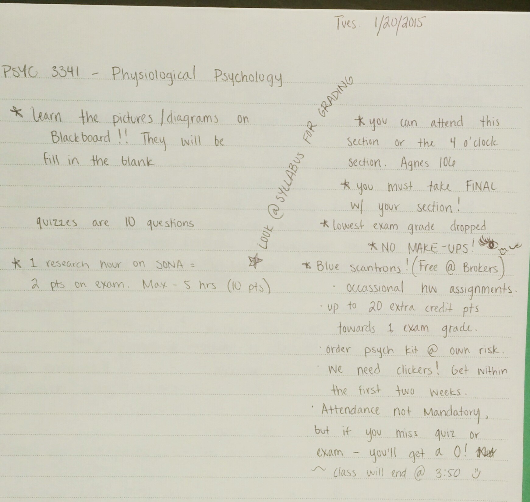 1/20 & 1/22 lecture notes