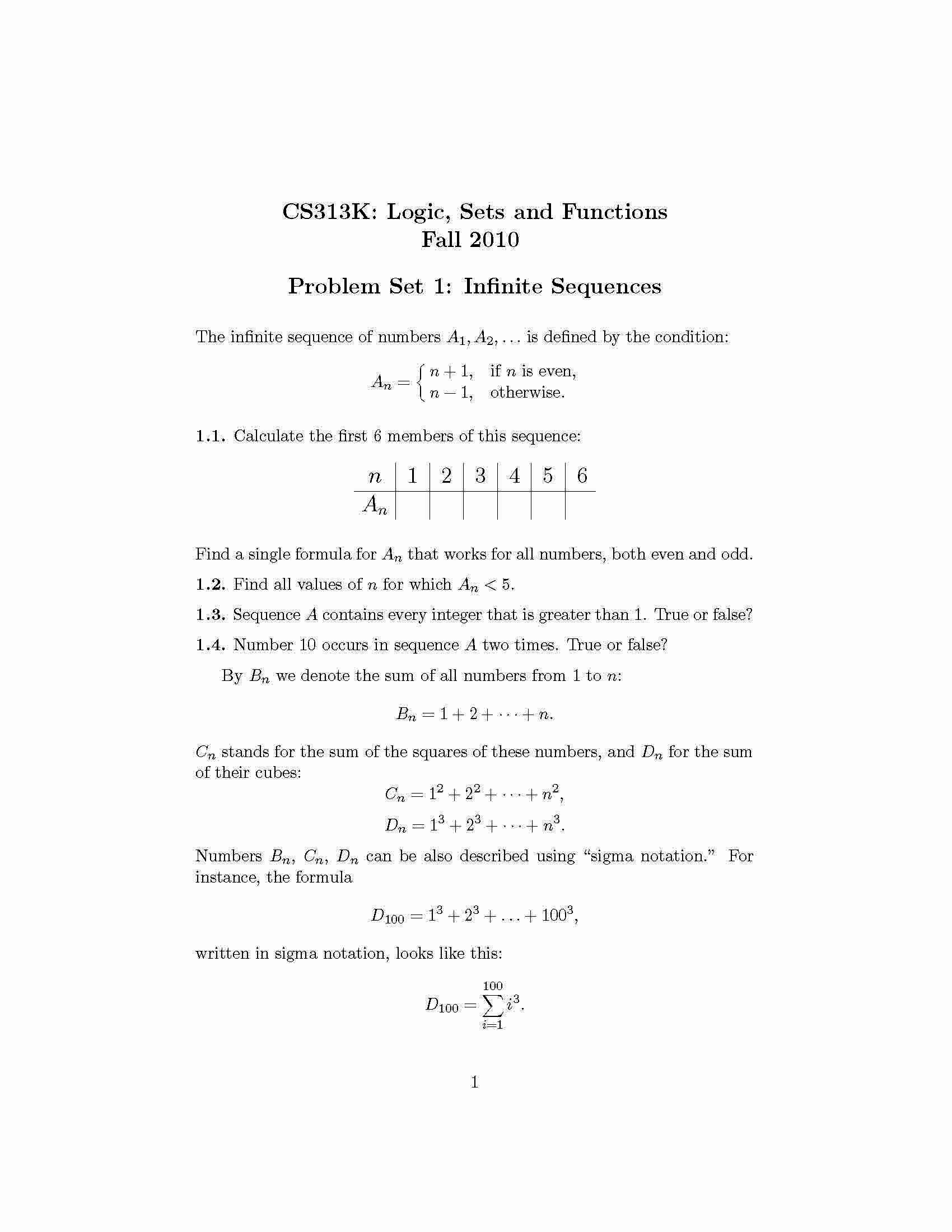 LOGIC, SETS, AND FUNCTIONS