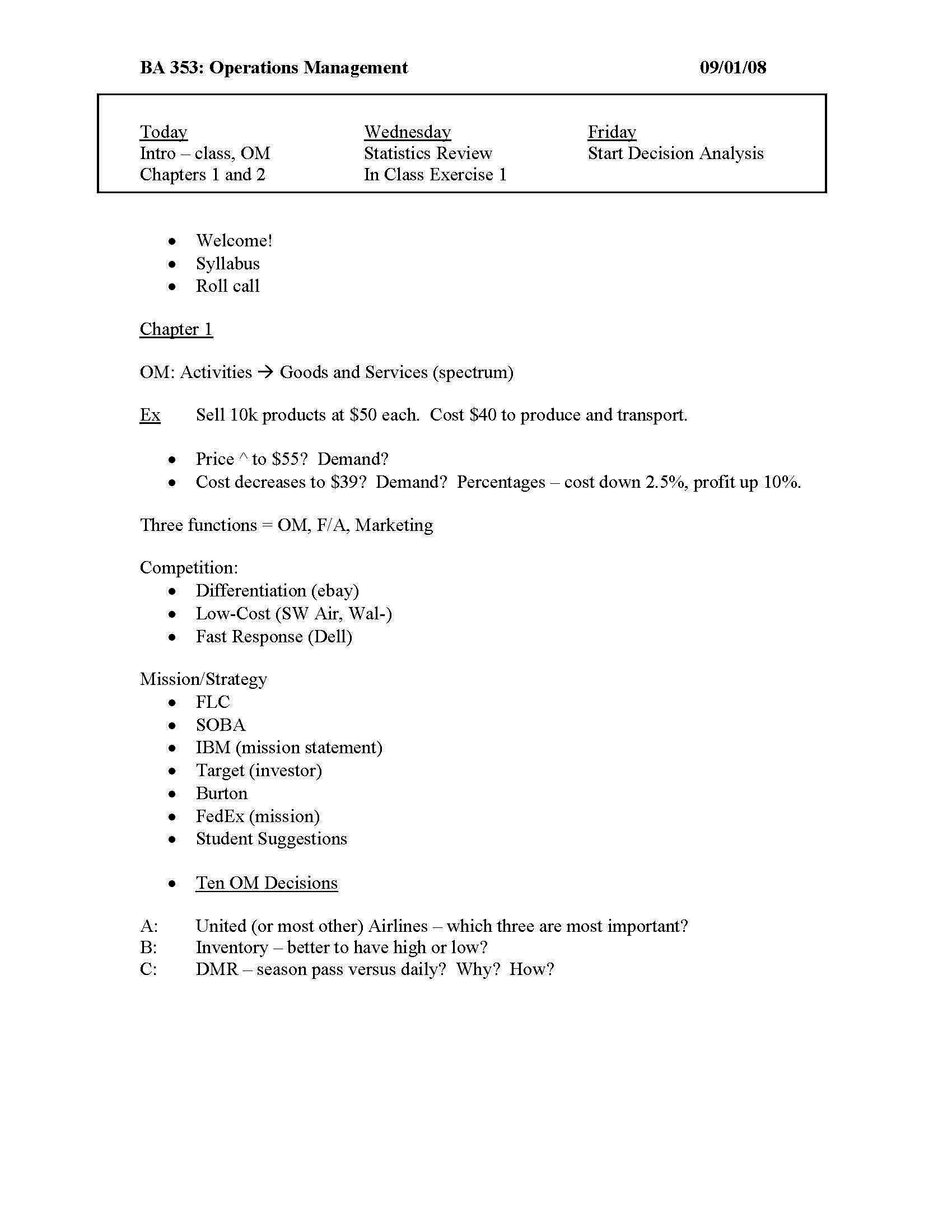 Operations Management