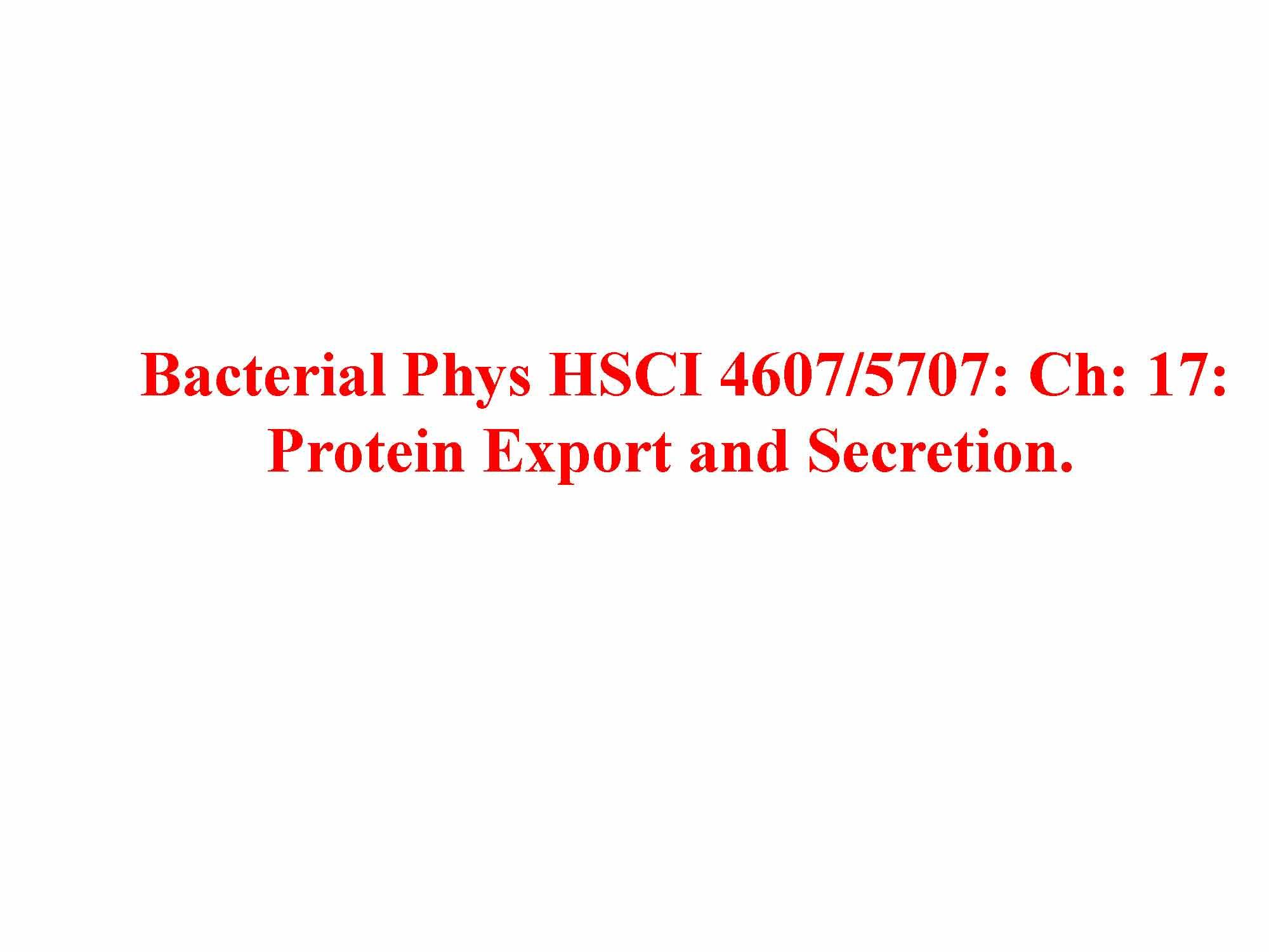 Bacterial Physio