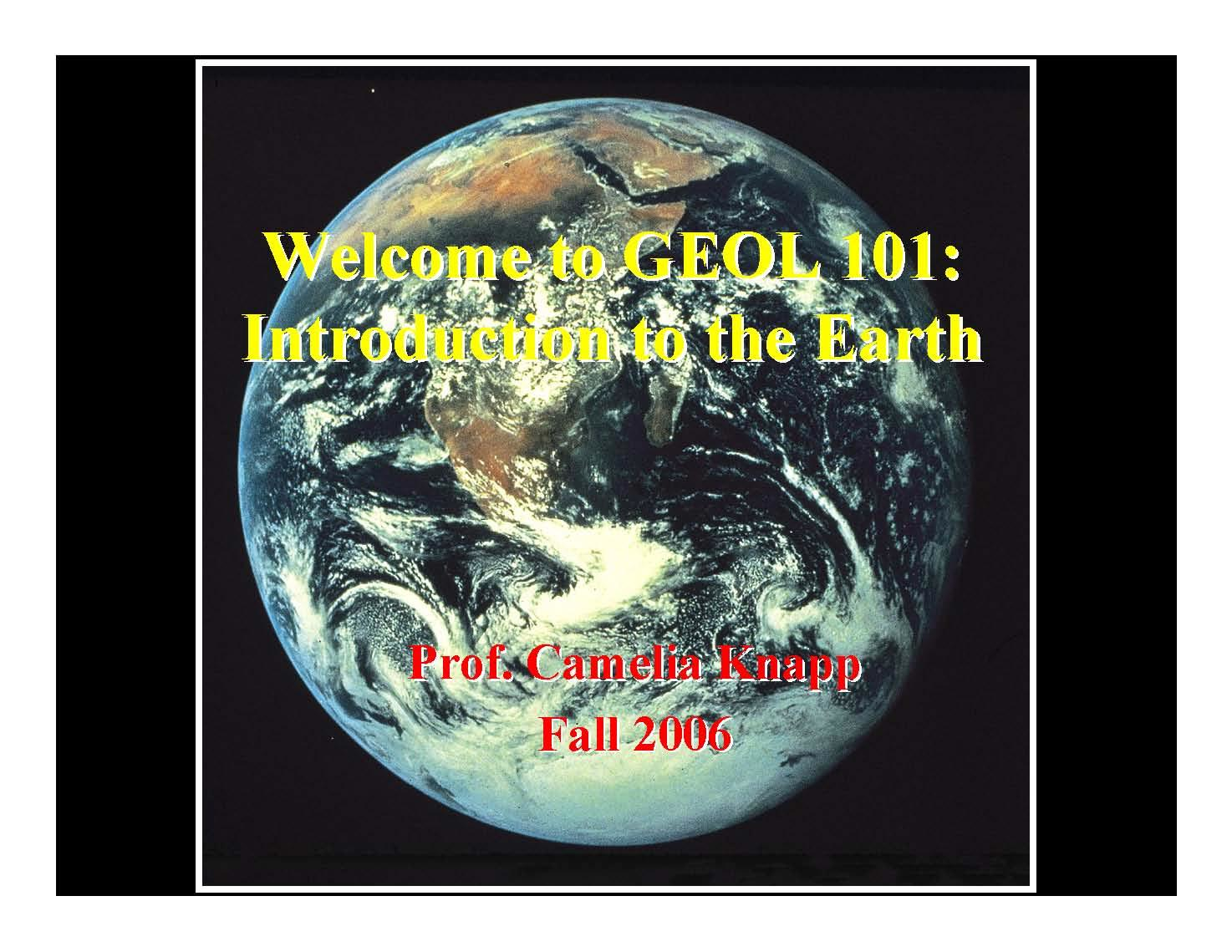 INTRO TO THE EARTH