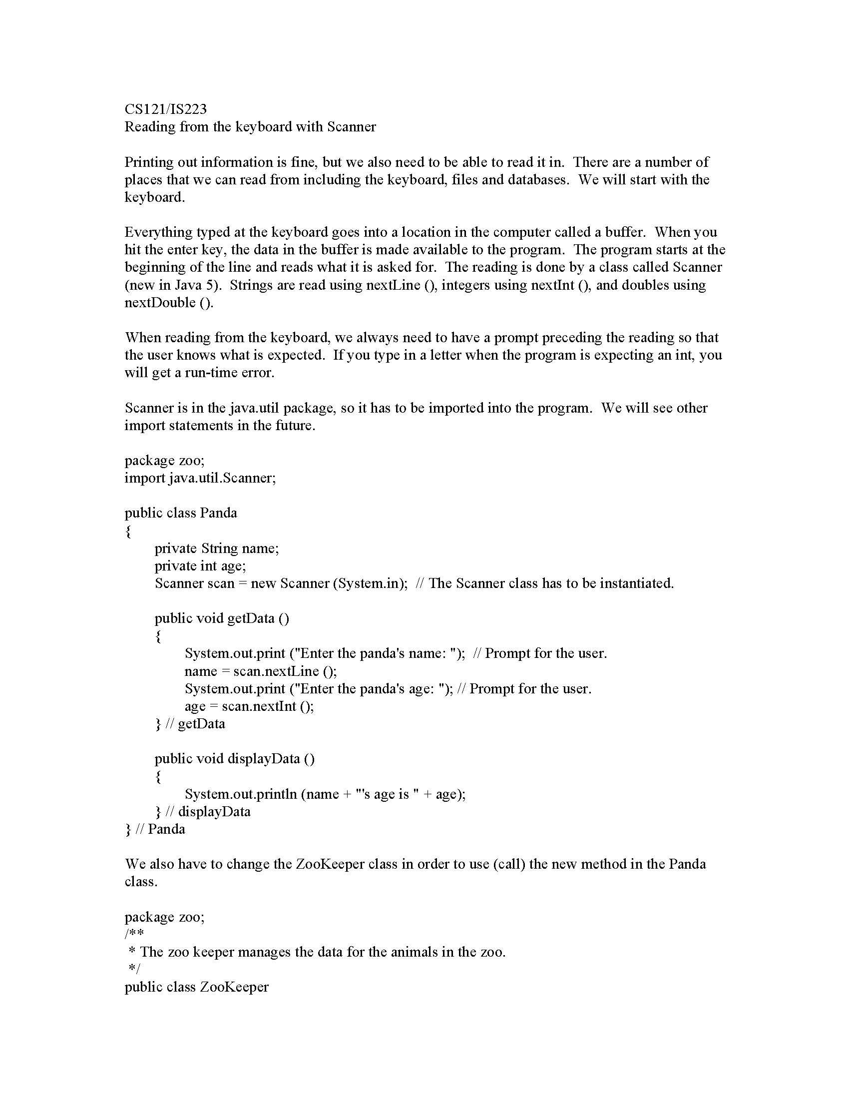 Computer Programming I