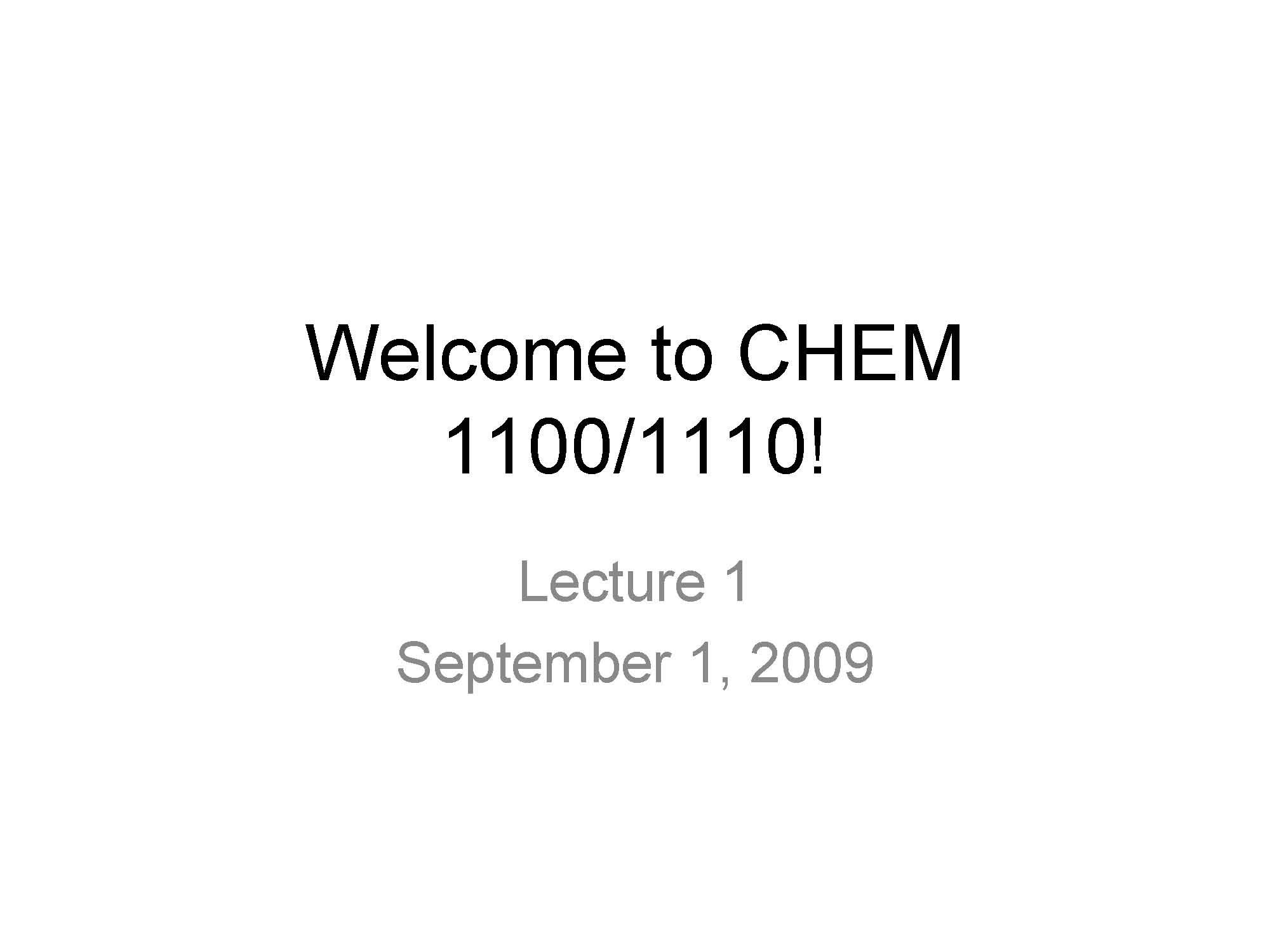 CHEMISTRY I