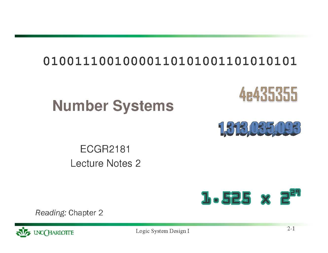 Logic System Design I