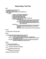 Human Biology Notes: Week Three