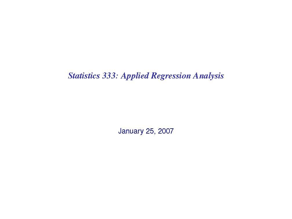 Applied Regression Analysis