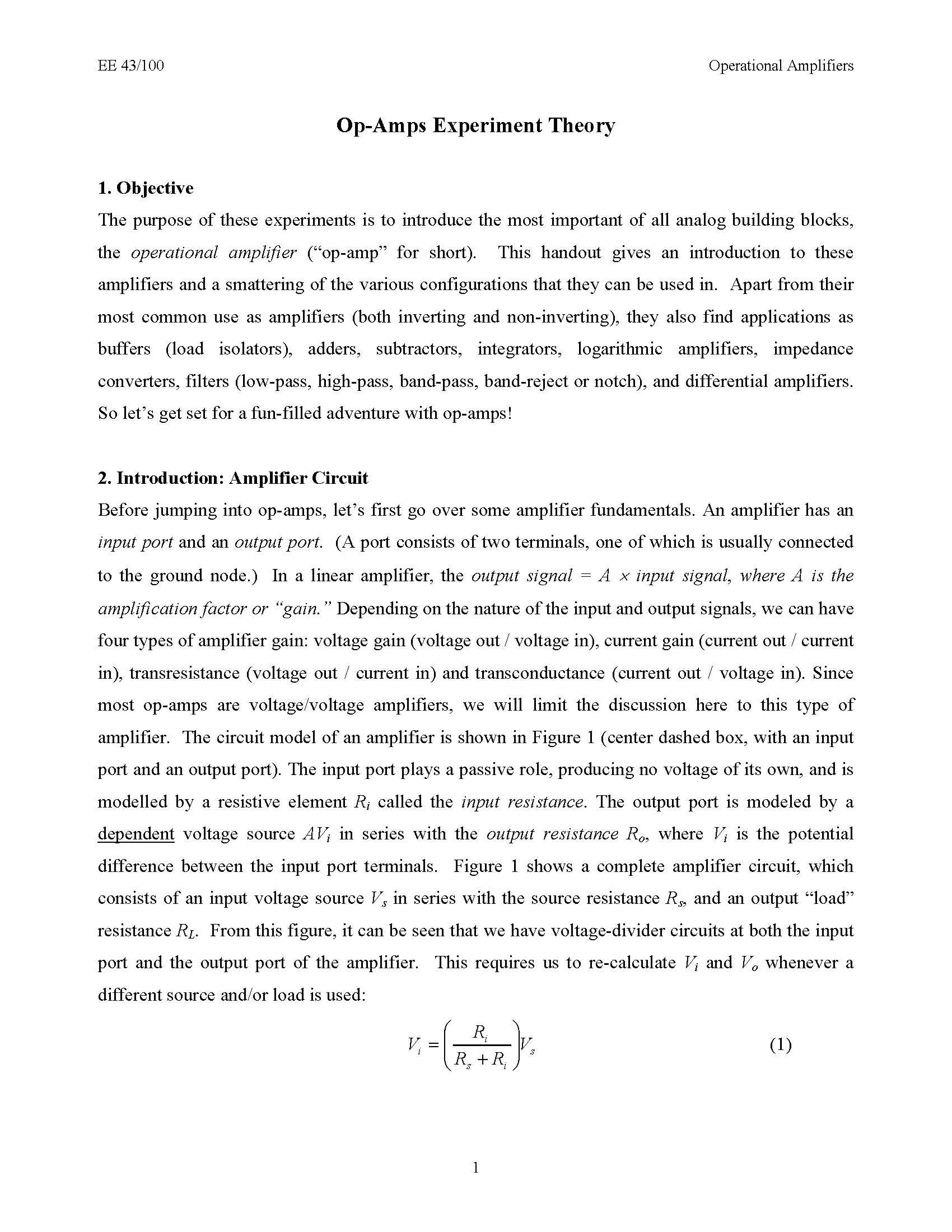 Introductory Electronics Laboratory