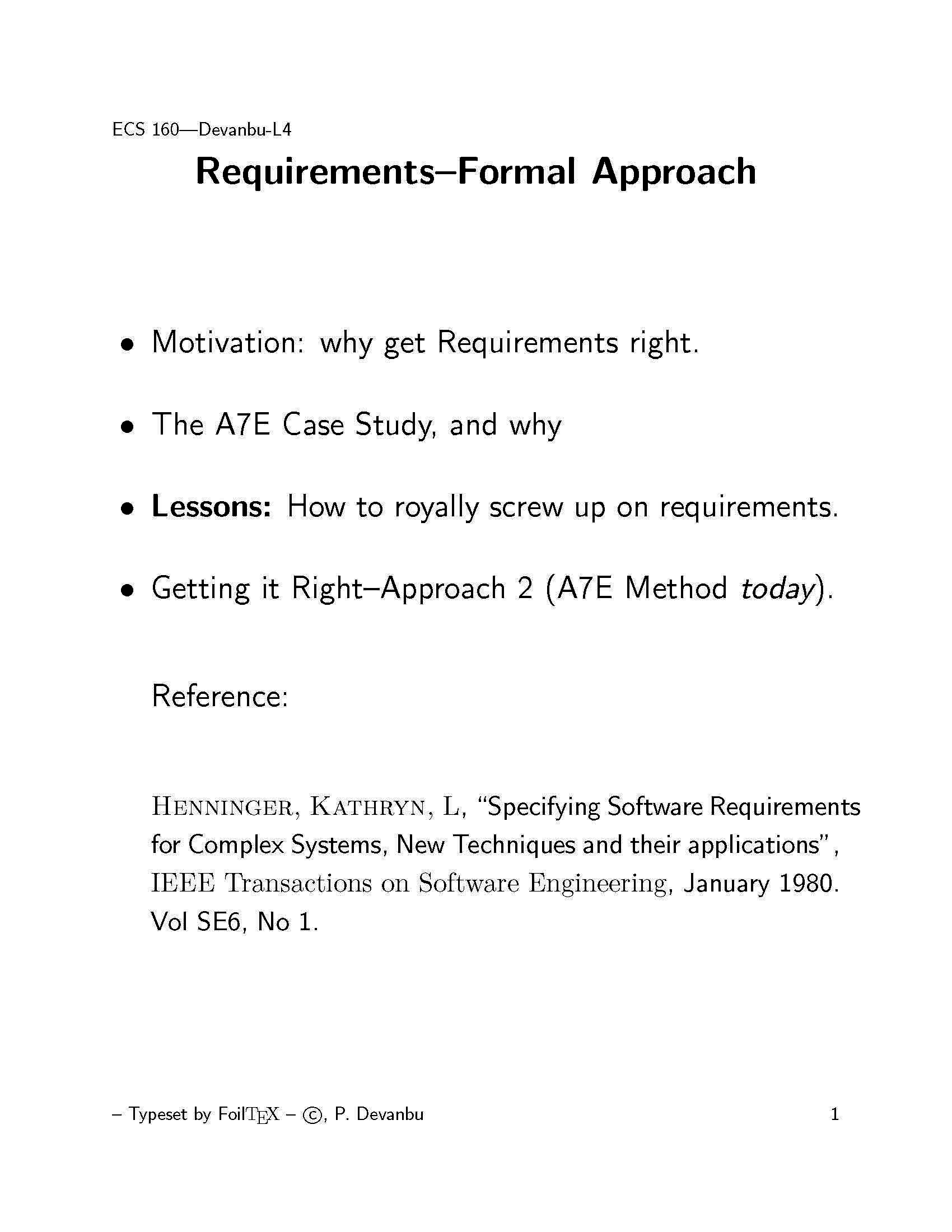 Intro Software Eng