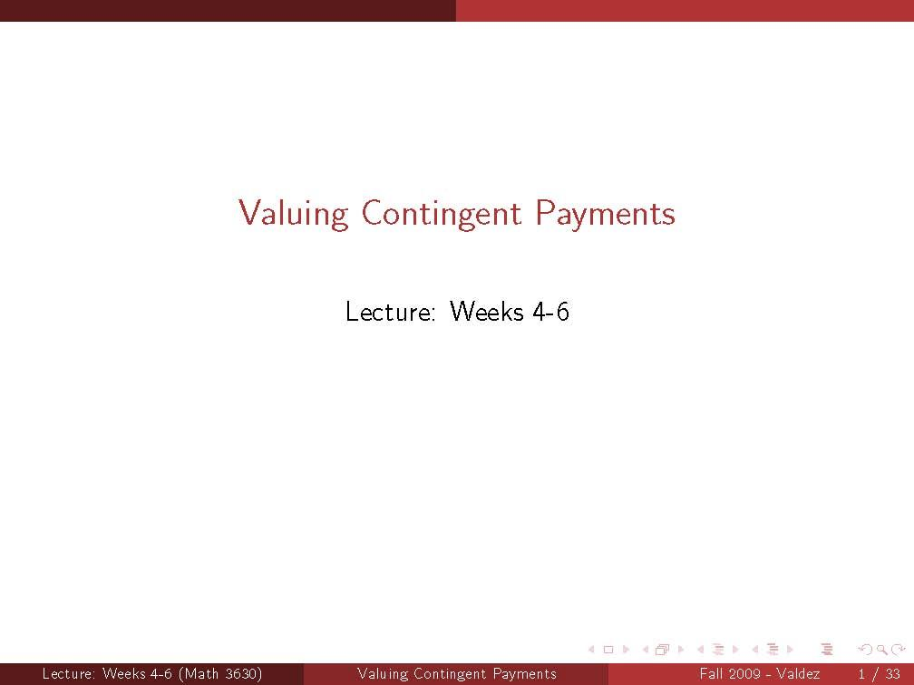 Actuarial Mathematics I