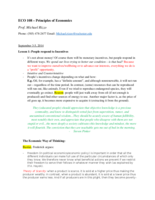 Theories of Scarcity and Abundance, Economic Evolution, Basic Economic Way of Thinking: Incentives